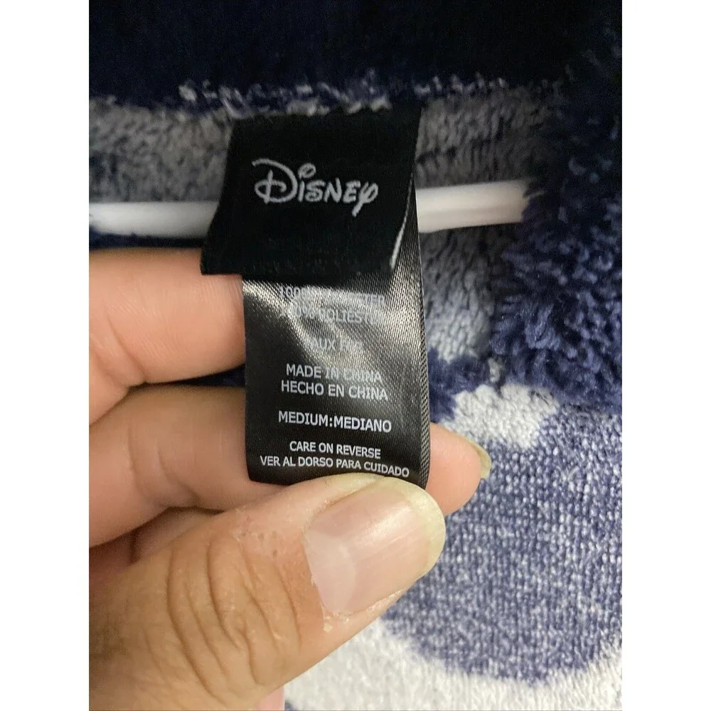 Disney Mickey Mouse Silhouette Blue Plush Hooded Nightgown Size M - Picture 7 of 16